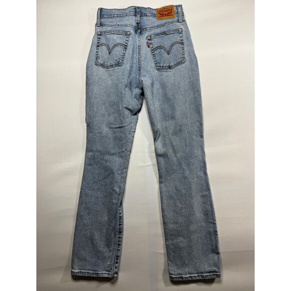 Levi's Women's Distressed Wedgie Straight Leg Blue Denim Jeans - Size 27x27 - Picture 3 of 7